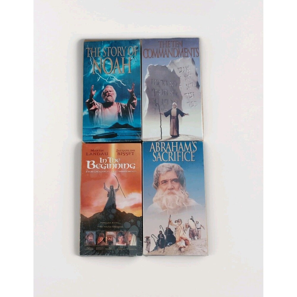Lot Of 4 Bible Stories On VHS New & Used - Noah - Abraham - 10 Commandments